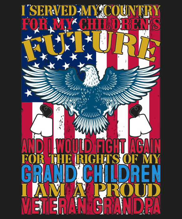 Veteran Grandpa Eagle DTF Transfer Ready to Press