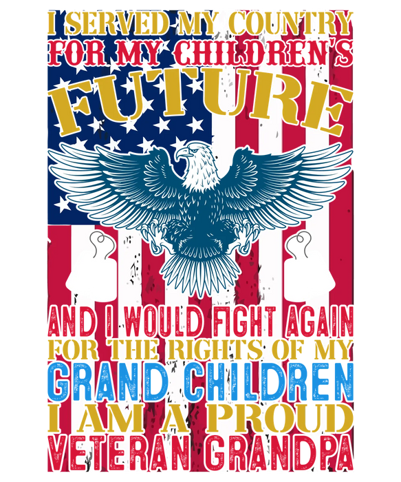 Veteran Grandpa Eagle DTF Transfer Ready to Press