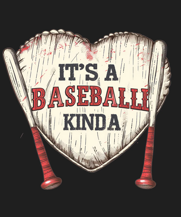 Baseball Heart DTF Transfer Ready to Press