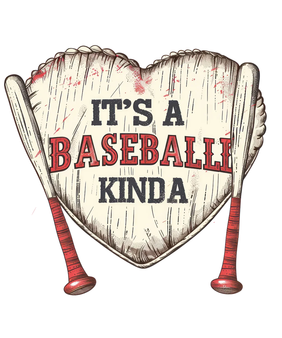 Baseball Heart DTF Transfer Ready to Press