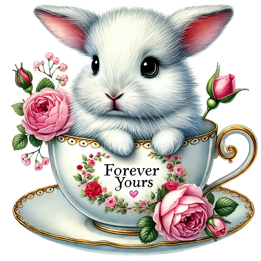 Happy Valentine's Day Bunny Coffee Design | DTF Center