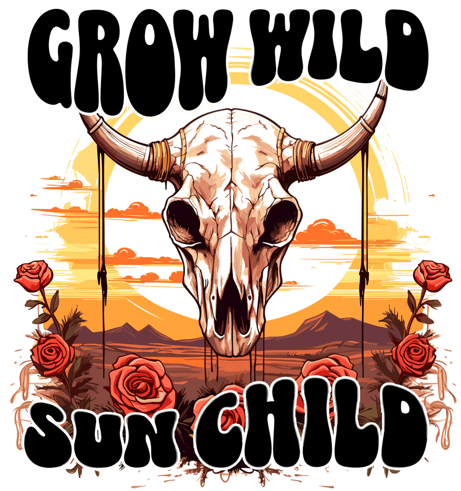 Grow Wild Sun Child Design - DTF Ready To Press