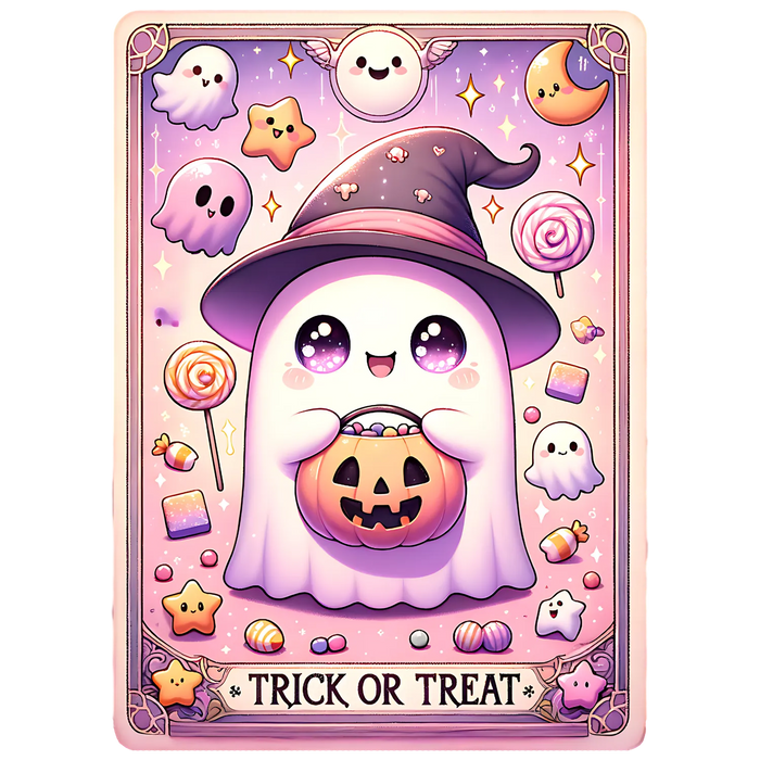 Halloween Ghost Trick or Treat DTF Transfer Ready to Press
