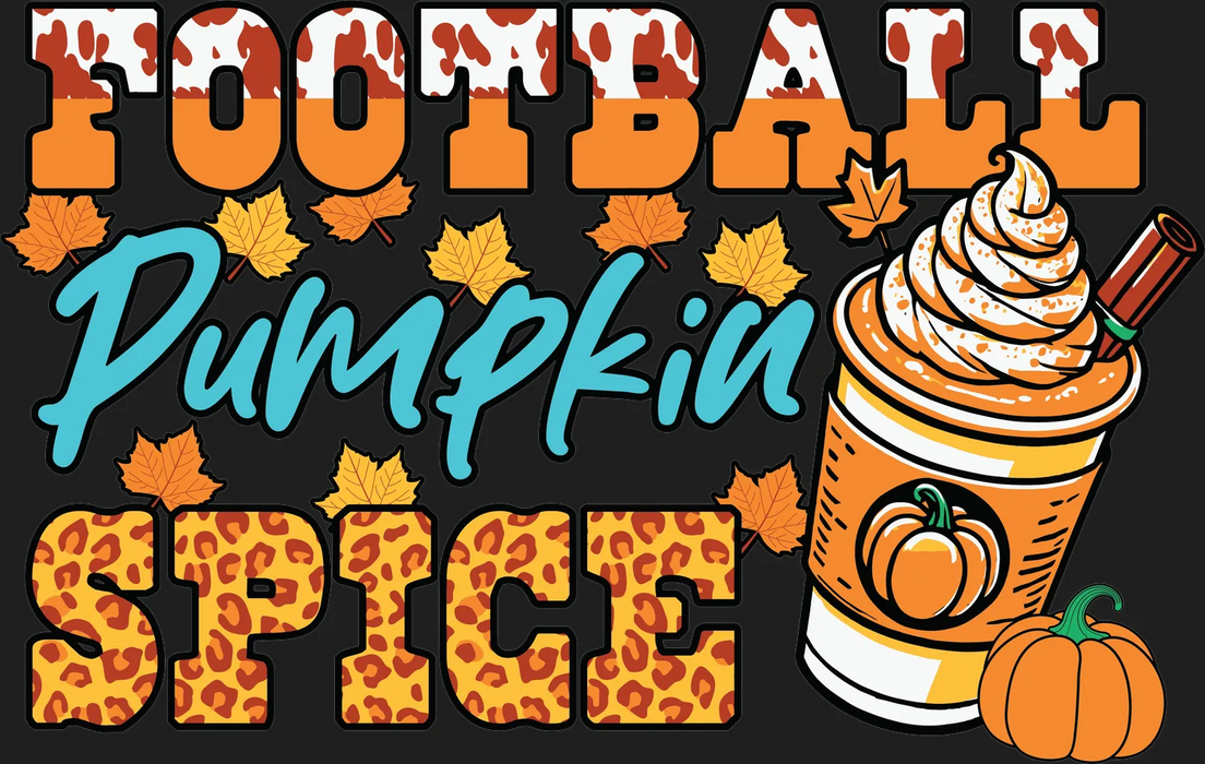 Football Pumpkin Spice DTF Transfer Ready to Press