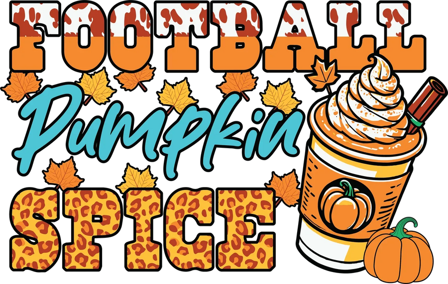 Football Pumpkin Spice DTF Transfer Ready to Press