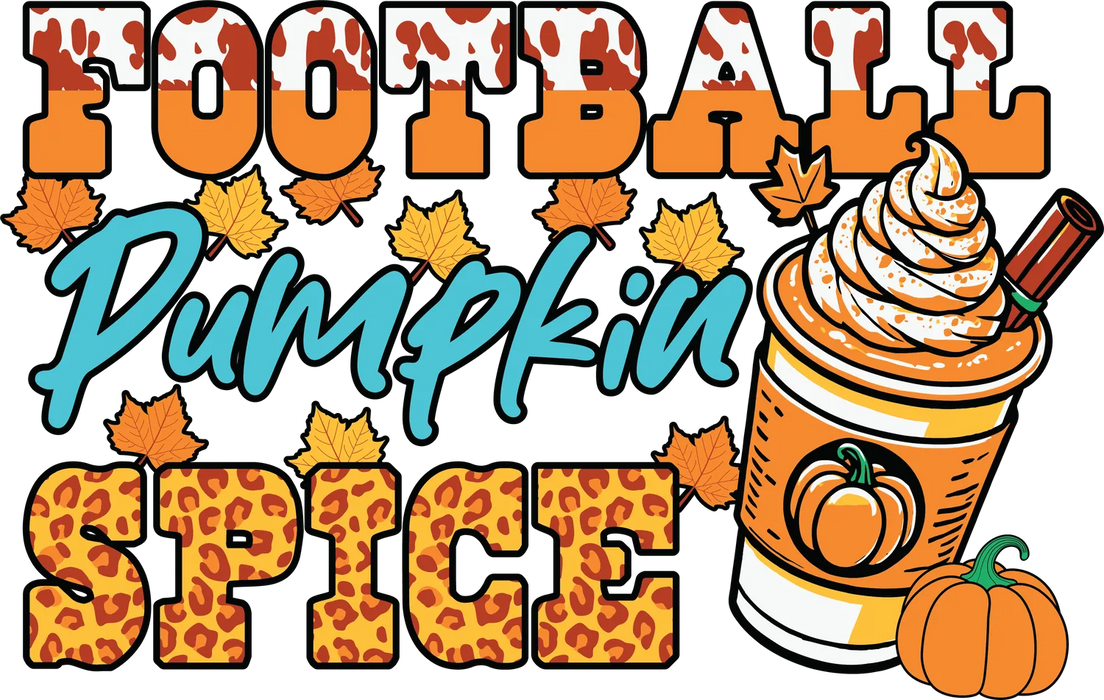 Football Pumpkin Spice DTF Transfer Ready to Press
