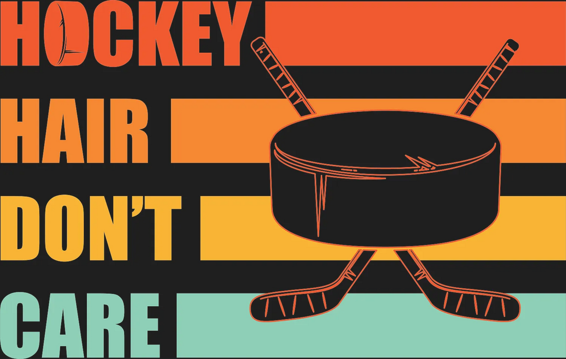 Hockey Hair Don't Care DTF Transfer