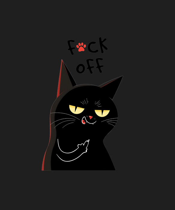 Angry Cat DTF Transfer Ready to Press