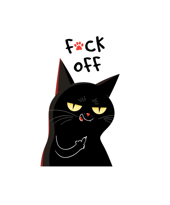 Angry Cat DTF Transfer Ready to Press