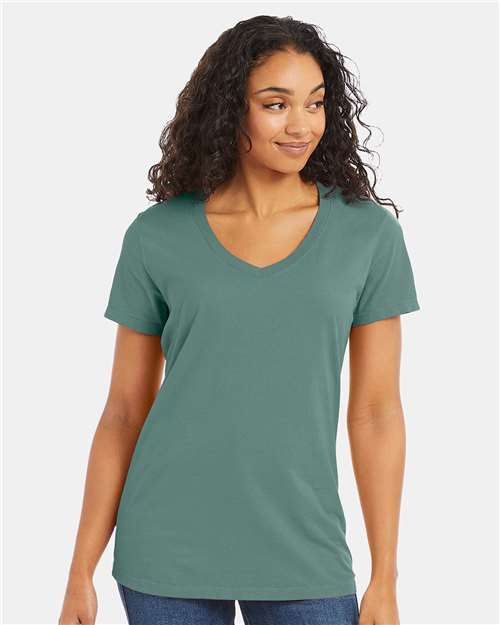 Garment-Dyed Women's V-Neck T-Shirt