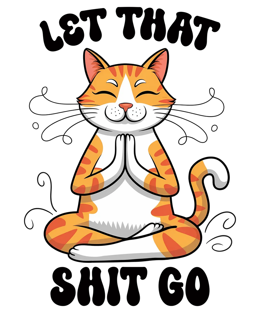 Zen Cat DTF Transfer Ready to Press