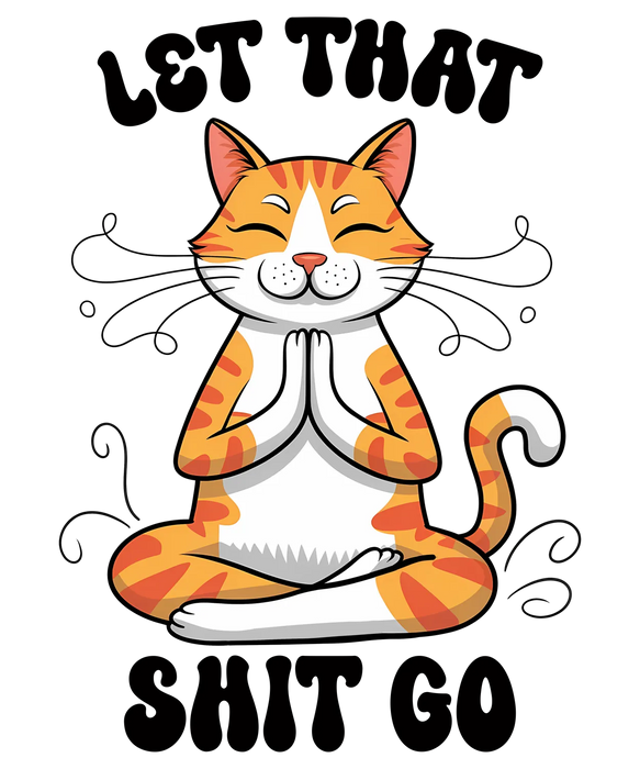 Zen Cat DTF Transfer Ready to Press