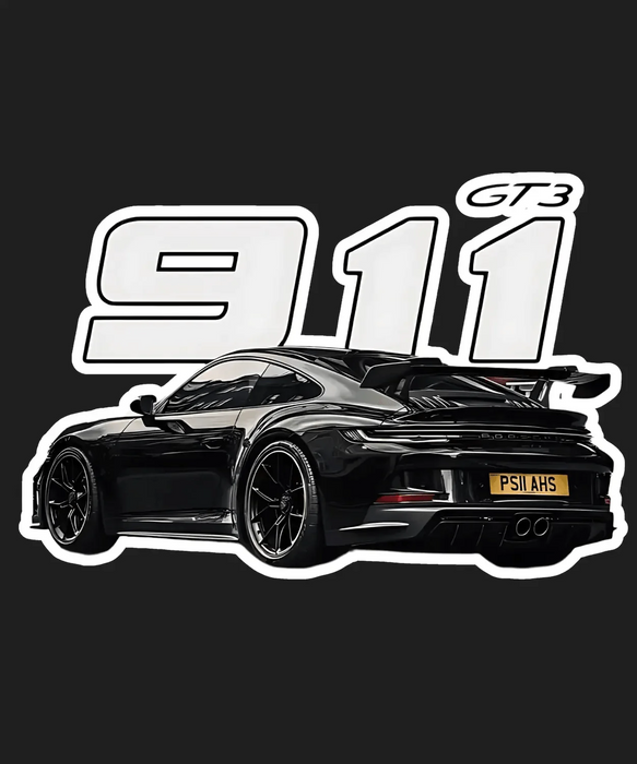 911 GT3 Sports Car - DTF Ready to Press (black_bg)