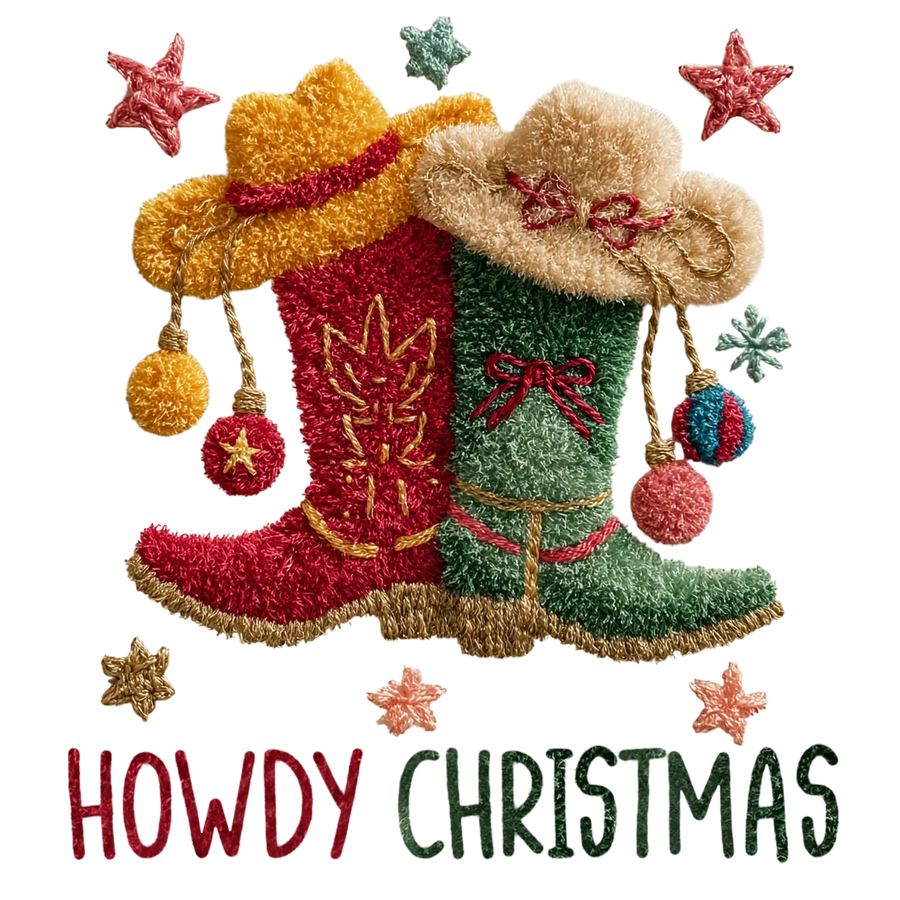 Cowboy Christmas DTF Transfer Ready to Press