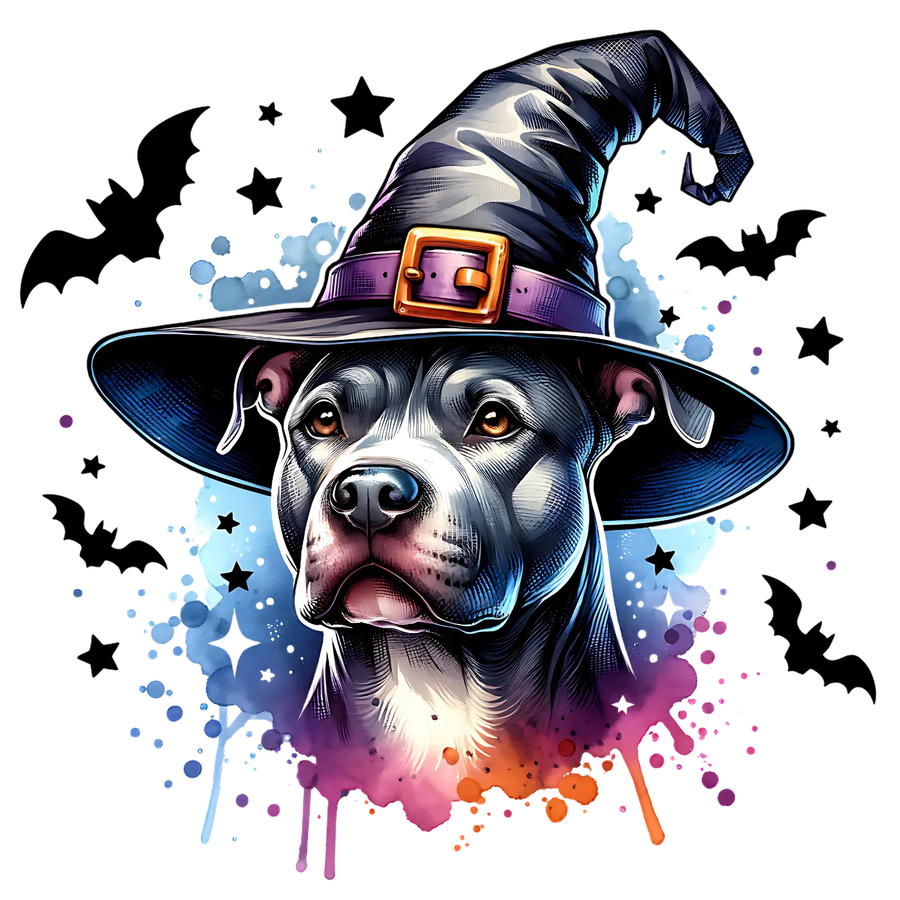 Halloween Dog Witch DTF Transfer Ready to Press