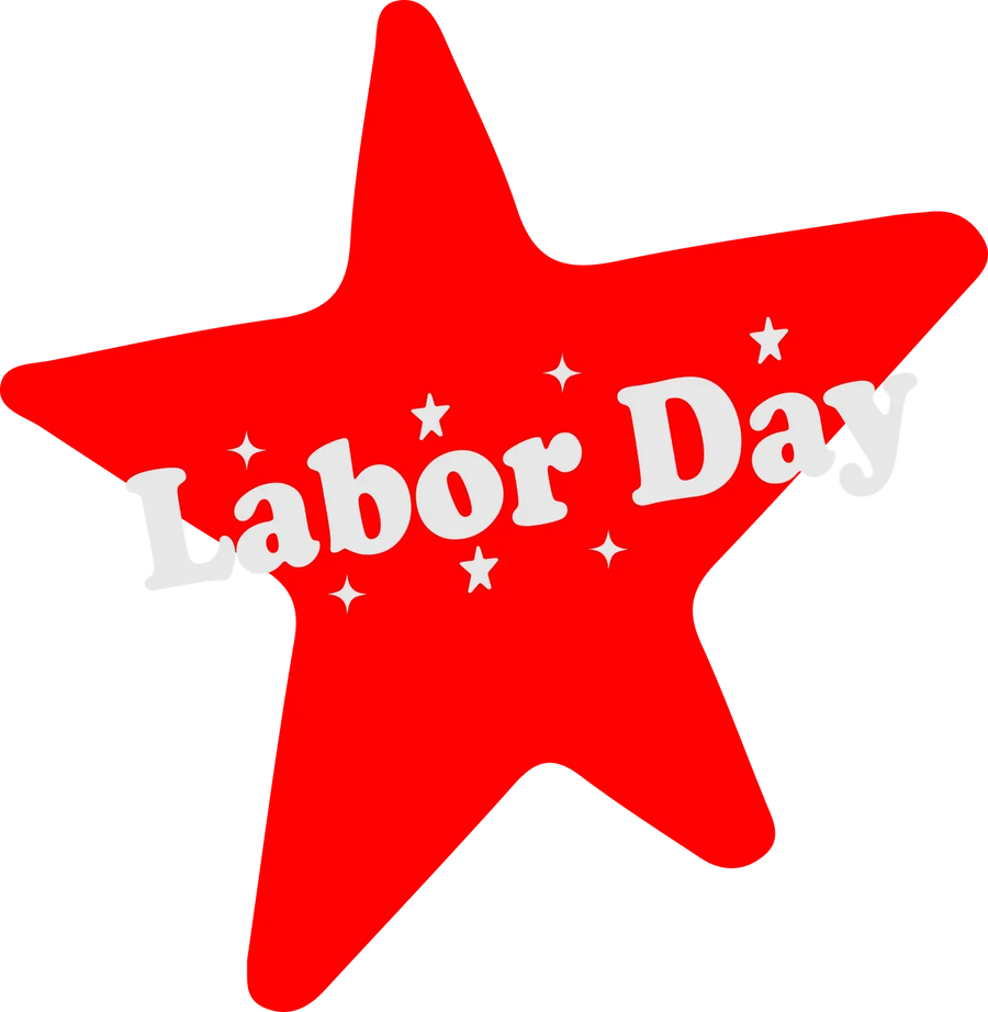 Labor Day Star Apparel Heat Transfer
