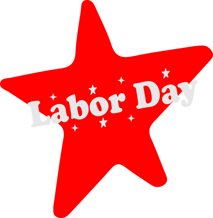 Labor Day Star Apparel Heat Transfer