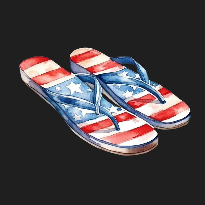 Patriotic Flip Flops DTF Transfer Ready to Press