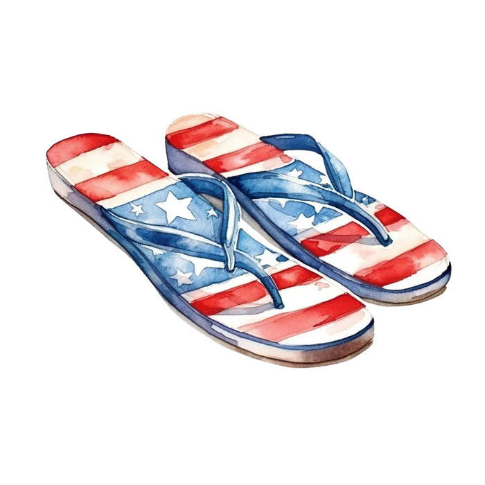 Patriotic Flip Flops DTF Transfer Ready to Press