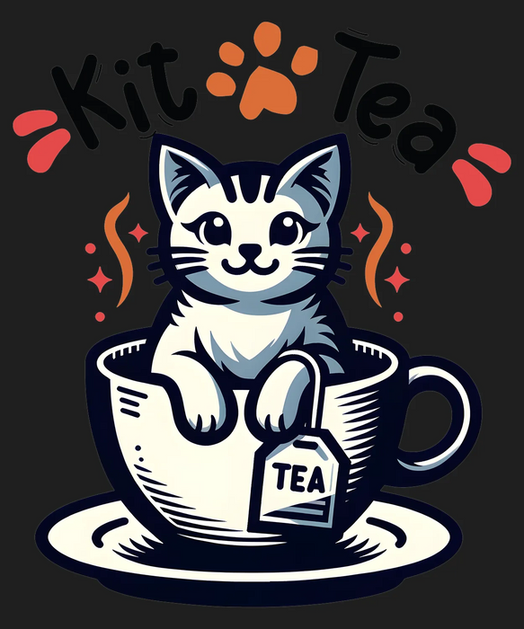 Kitty Tea Cup DTF Transfer Ready to Press