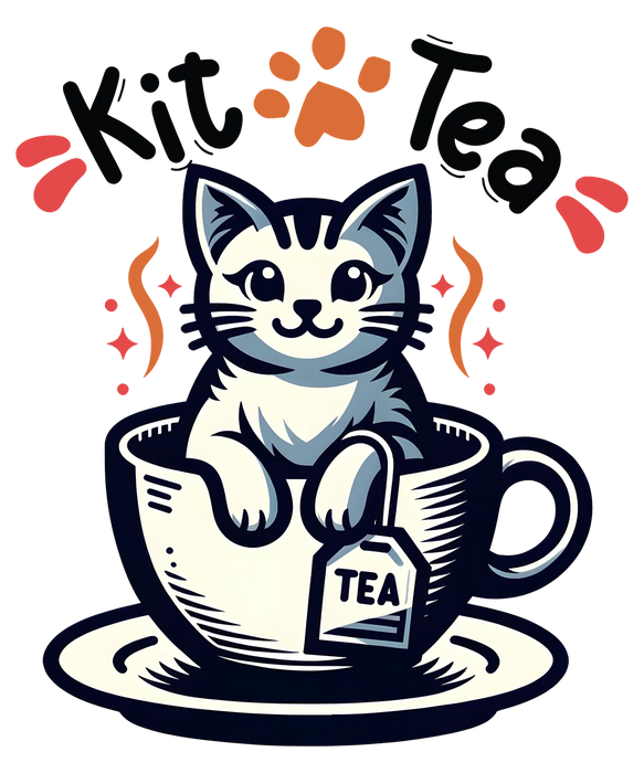 Kitty Tea Cup DTF Transfer Ready to Press