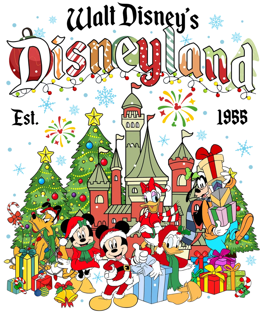 Disney Weihnachten DTF Transfer Bügelbereit