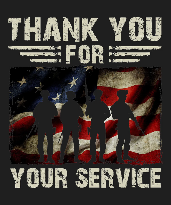 Patriotic DTF Transfer Ready to Press - Thank You For Your…