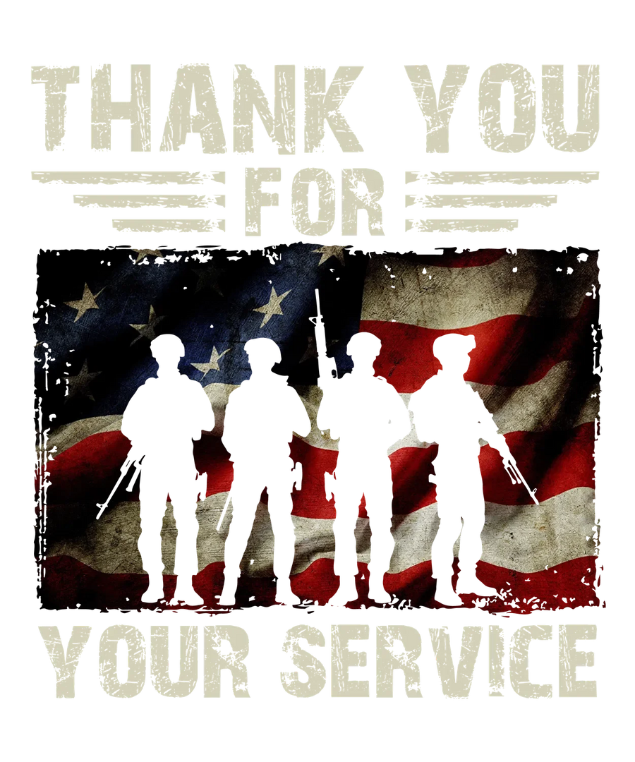 Patriotic DTF Transfer Ready to Press - Thank You For Your…