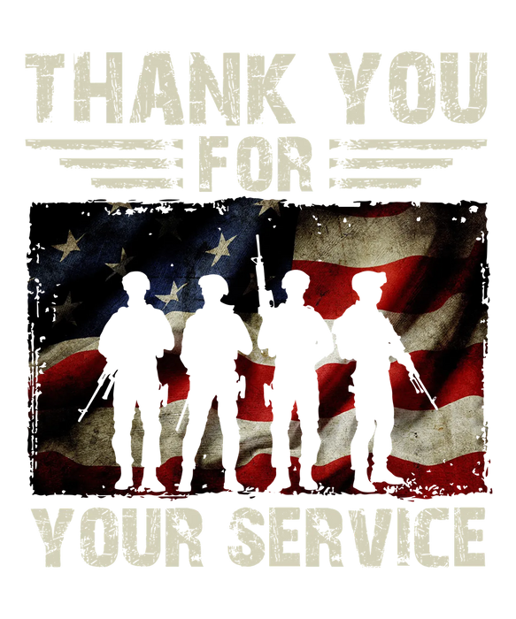 Patriotic DTF Transfer Ready to Press - Thank You For Your…