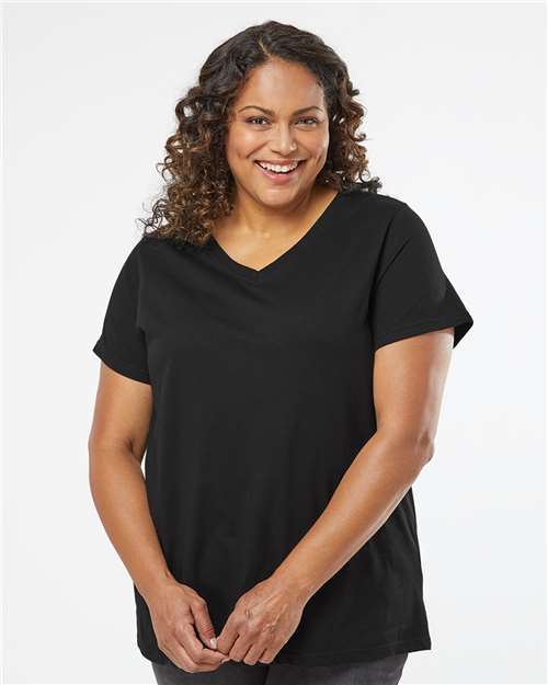 Curvy Collection Women's Fine Jersey V-Neck Tee