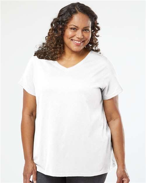 Curvy Collection Women's Fine Jersey V-Neck Tee