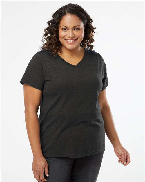 Curvy Collection Women's Fine Jersey V-Neck Tee