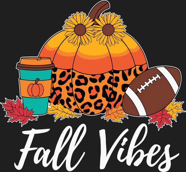 Fall Vibes Pumpkin DTF Transfer Ready to Press