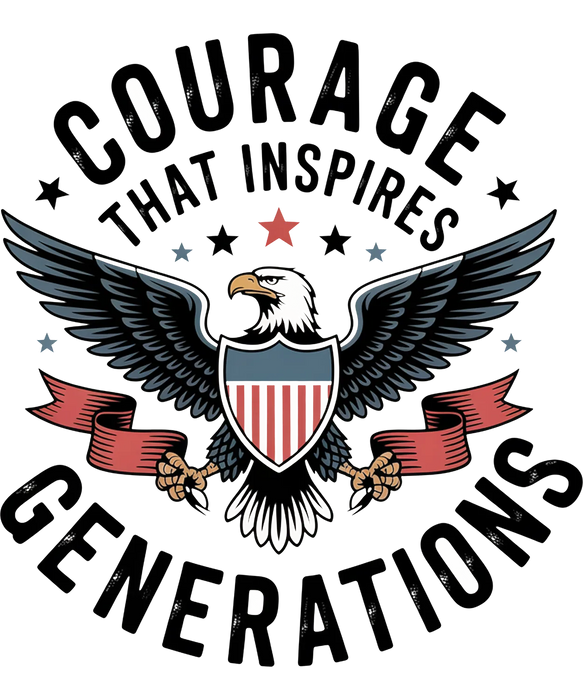 Eagle Courage DTF Transfer Ready to Press