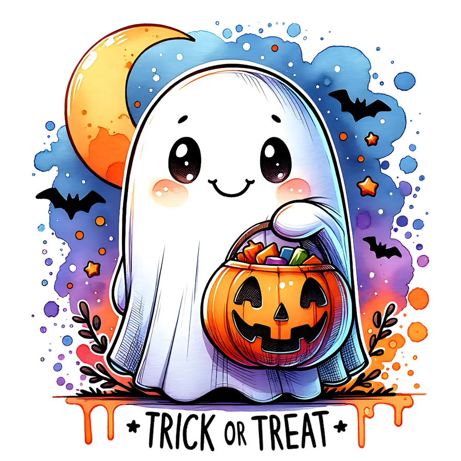 Halloween Ghost DTF Transfer Ready to Press
