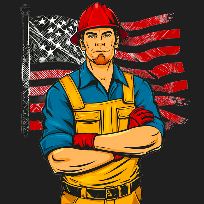 Patriotic Worker DTF Transfer for Apparel