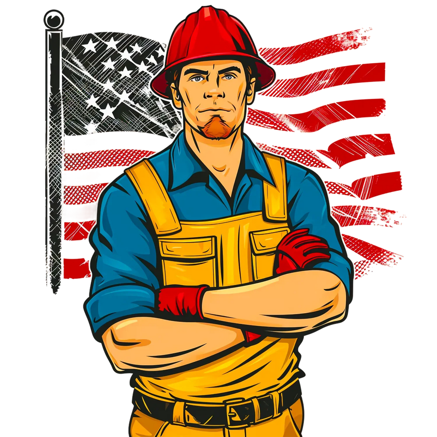 Patriotic Worker DTF Transfer for Apparel