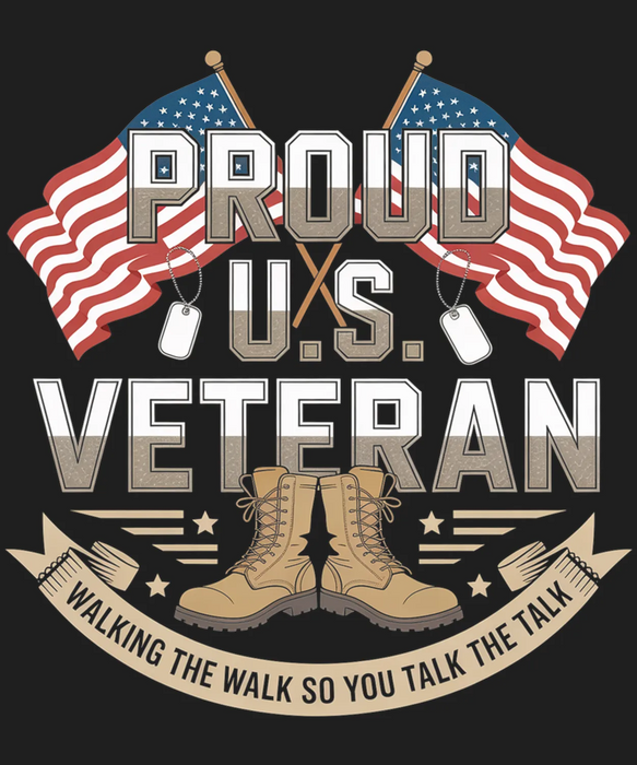 Proud U.S. Veteran DTF Transfer Ready to Press