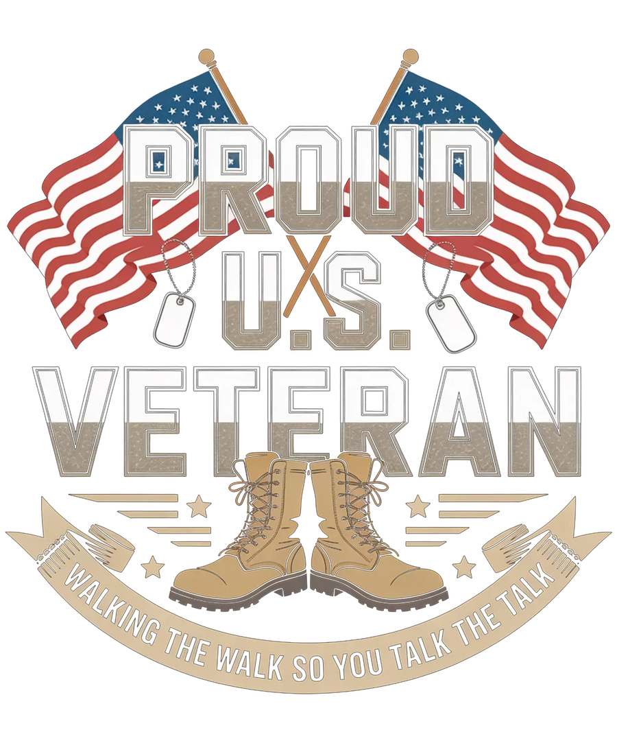 Proud U.S. Veteran DTF Transfer Ready to Press