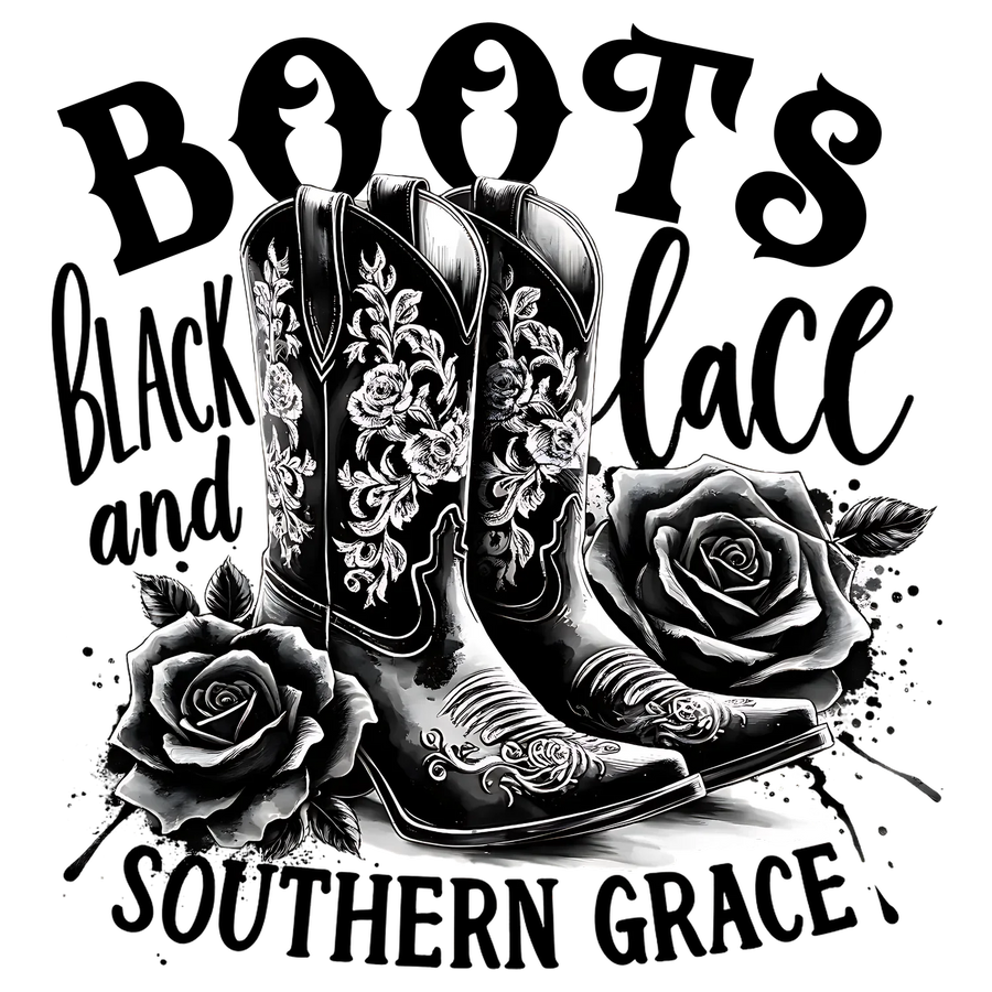 Cowboy Boots Floral DTF Transfer Ready to Press