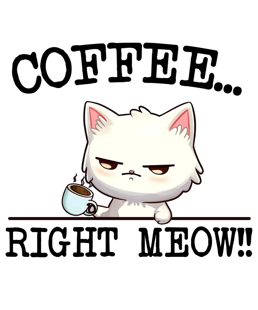 Grumpy Cat Coffee DTF Transfer Ready to Press