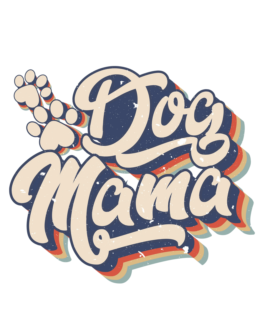 Retro Dog Mama Design – DTF, fertig zum Pressen