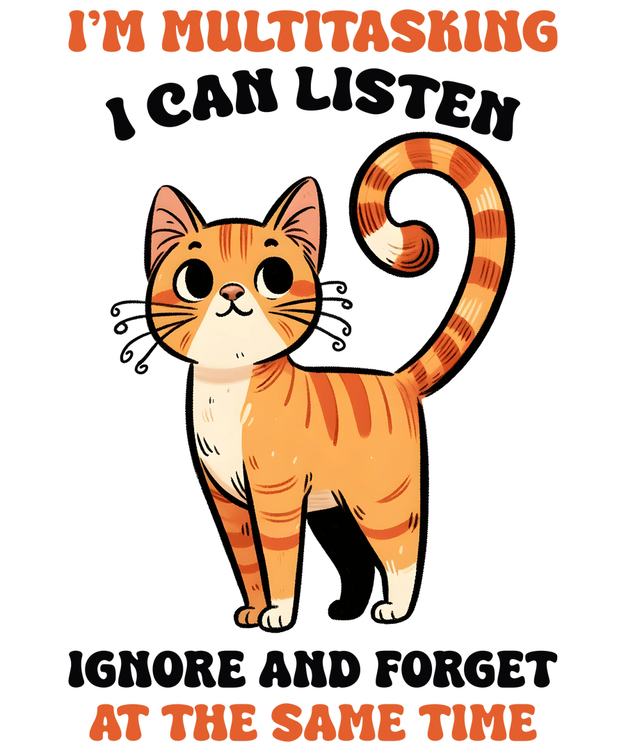 Diseño de gato naranja sarcástico - DTF listo para imprimir