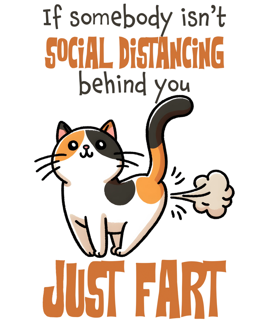 Farting Cat Design - DTF Ready To Press