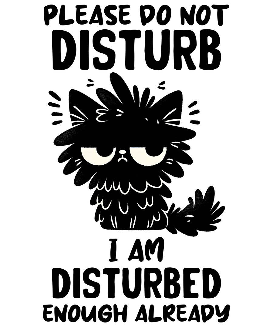 Funny Black Cat Design - DTF Ready To Press
