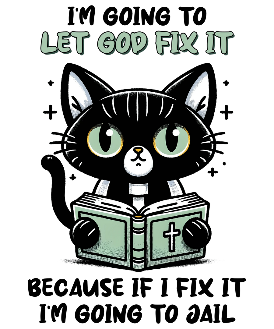 Quirky Cat Design - DTF Ready To Press