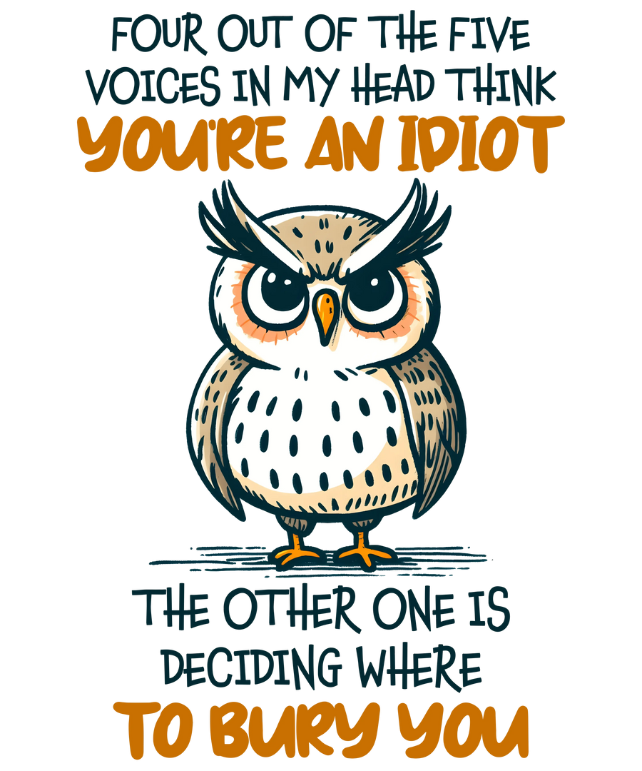 Funny Owl Design - DTF Ready To Press