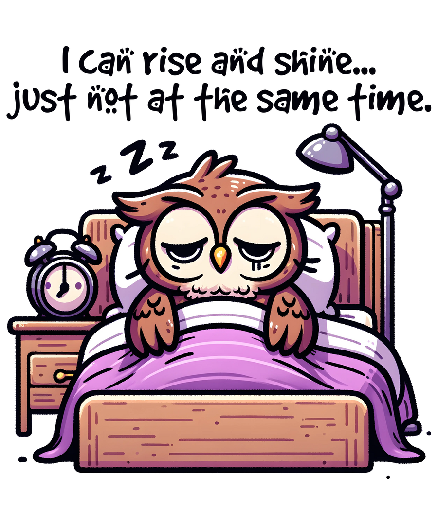 Tired Owl Design - DTF Ready To Press