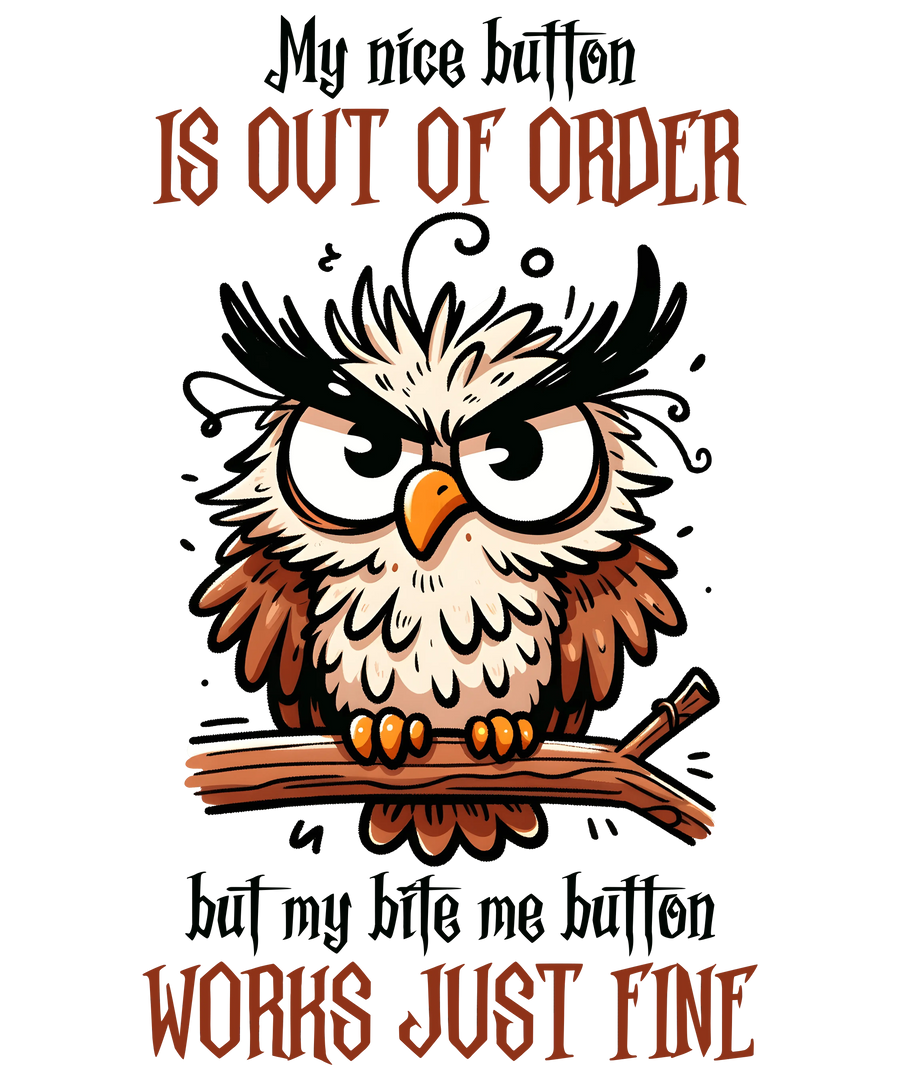Angry Owl Design - DTF Sofort zum Pressen