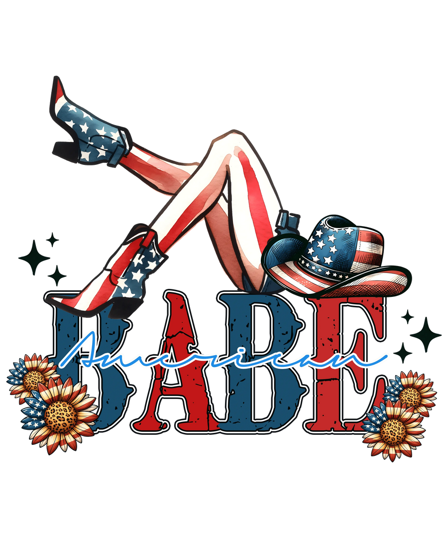 Diseño occidental de American Babe: DTF listo para imprimir